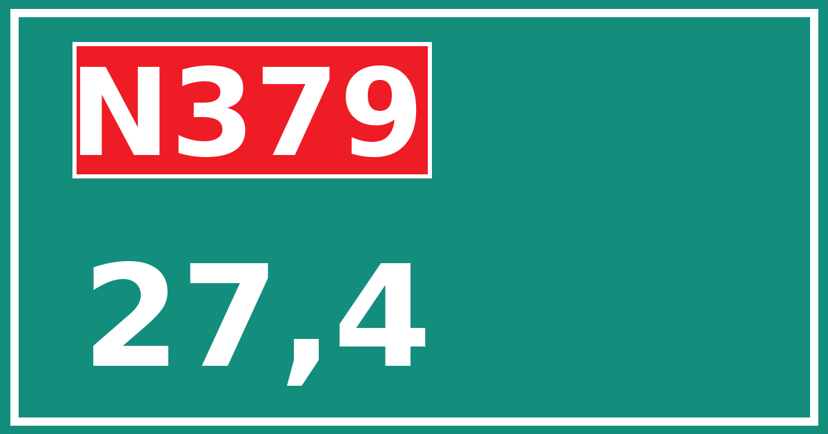 Hectometerbord N379 27,4