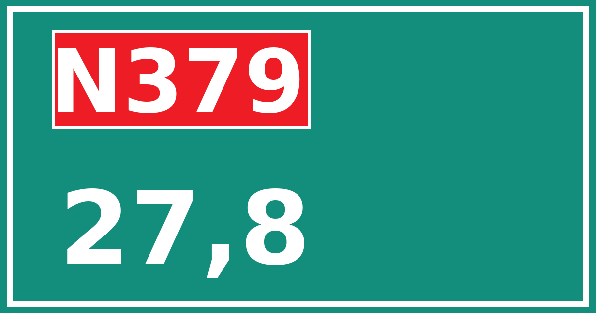 Hectometerbord N379 27,8