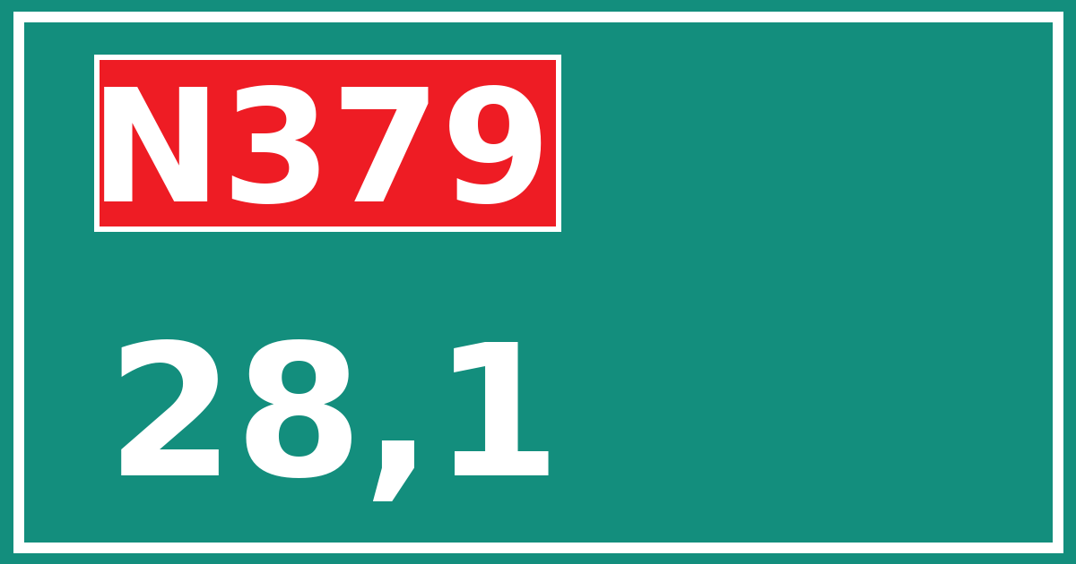 Hectometerbord N379 28,1