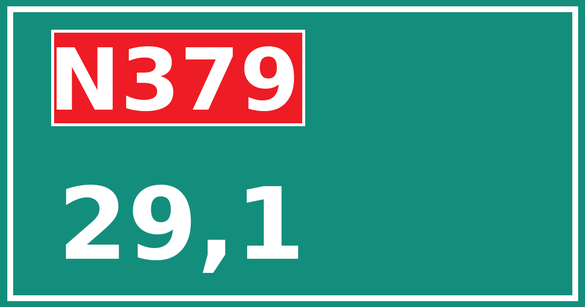 Hectometerbord N379 29,1