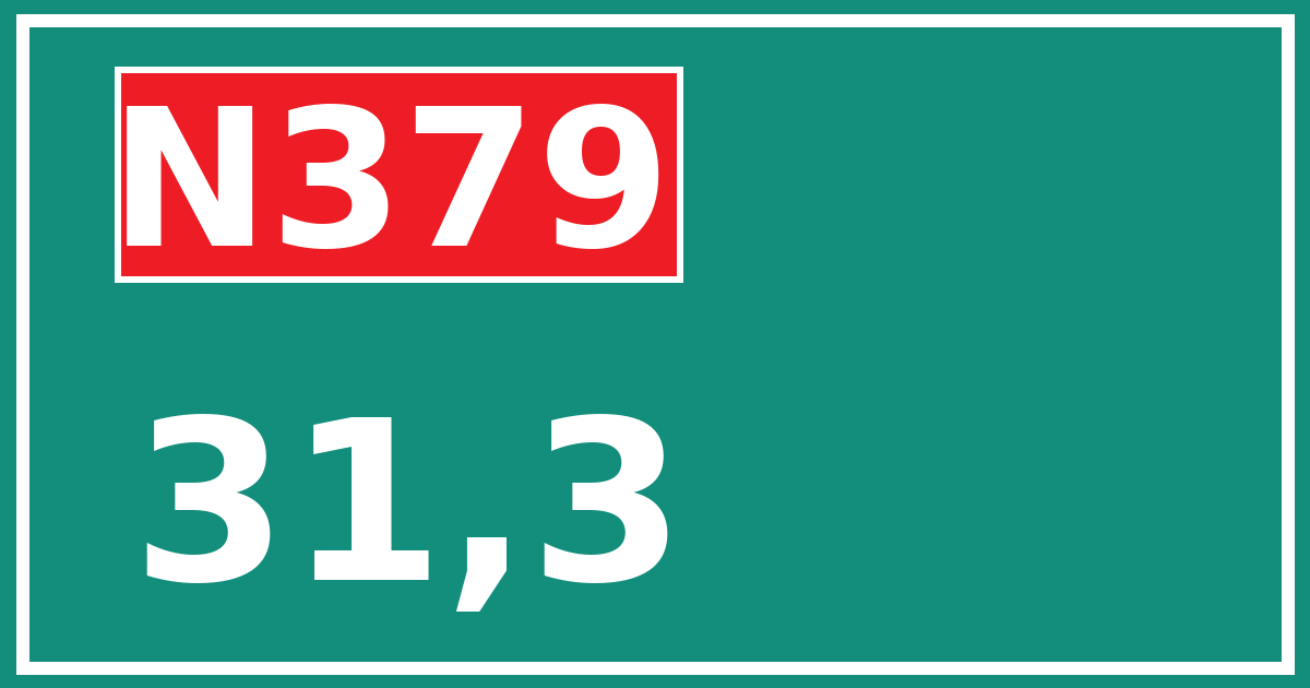 Hectometerbord N379 31,3
