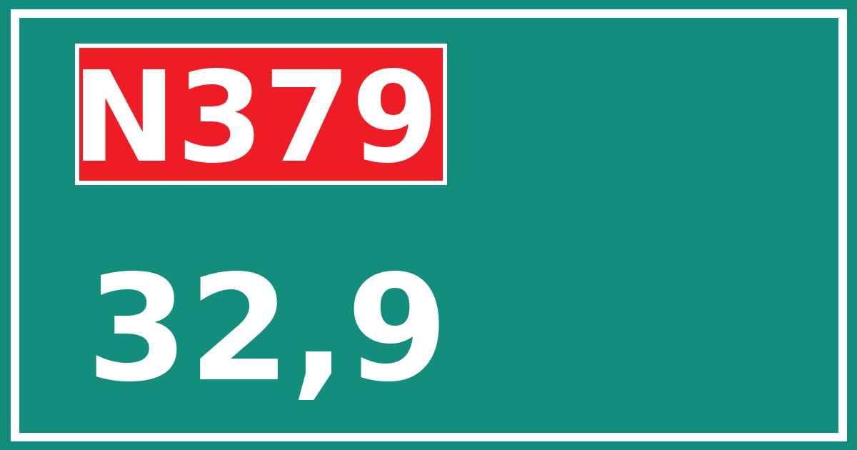 Hectometerbord N379 32,9