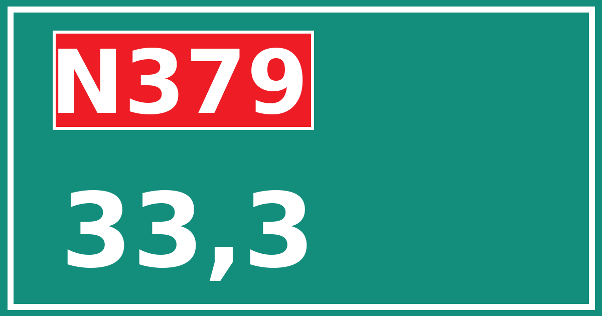Hectometerbord N379 33,3