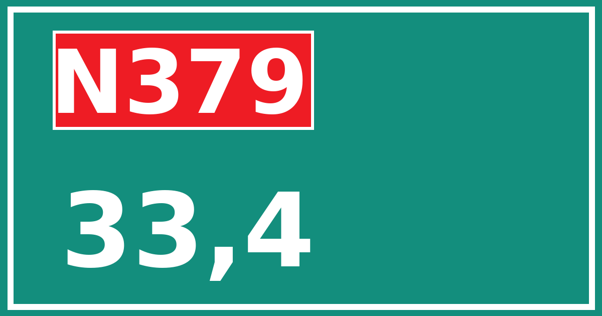 Hectometerbord N379 33,4