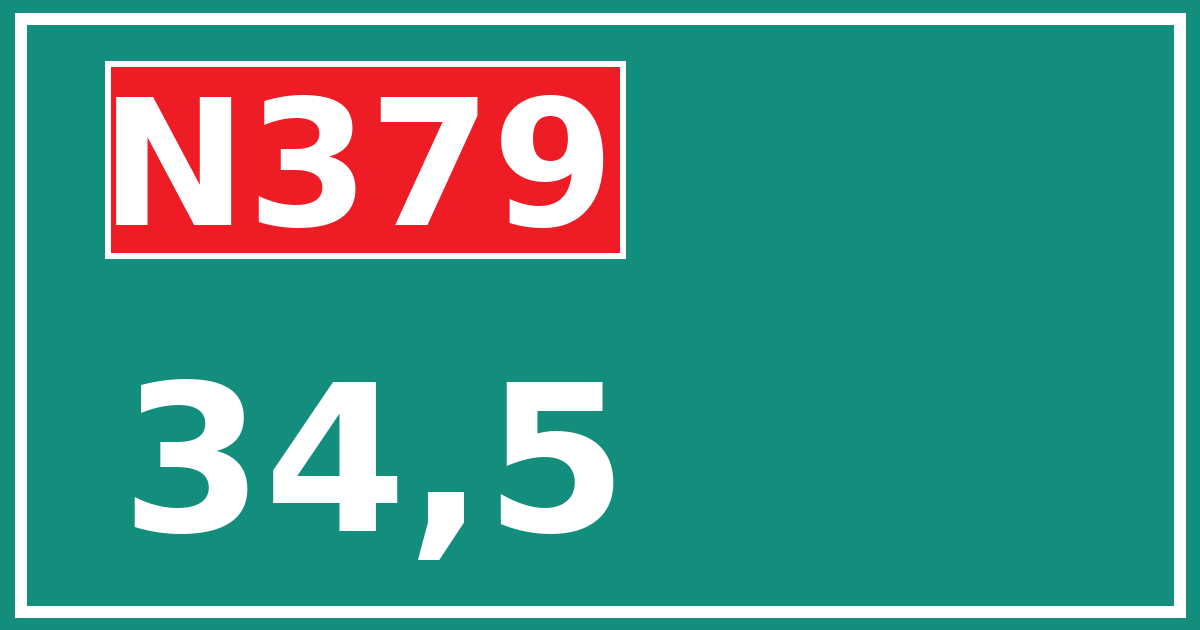 Hectometerbord N379 34,5