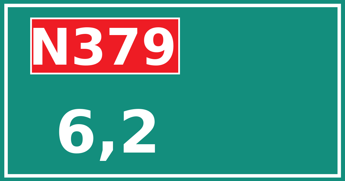 Hectometerbord N379 6,2