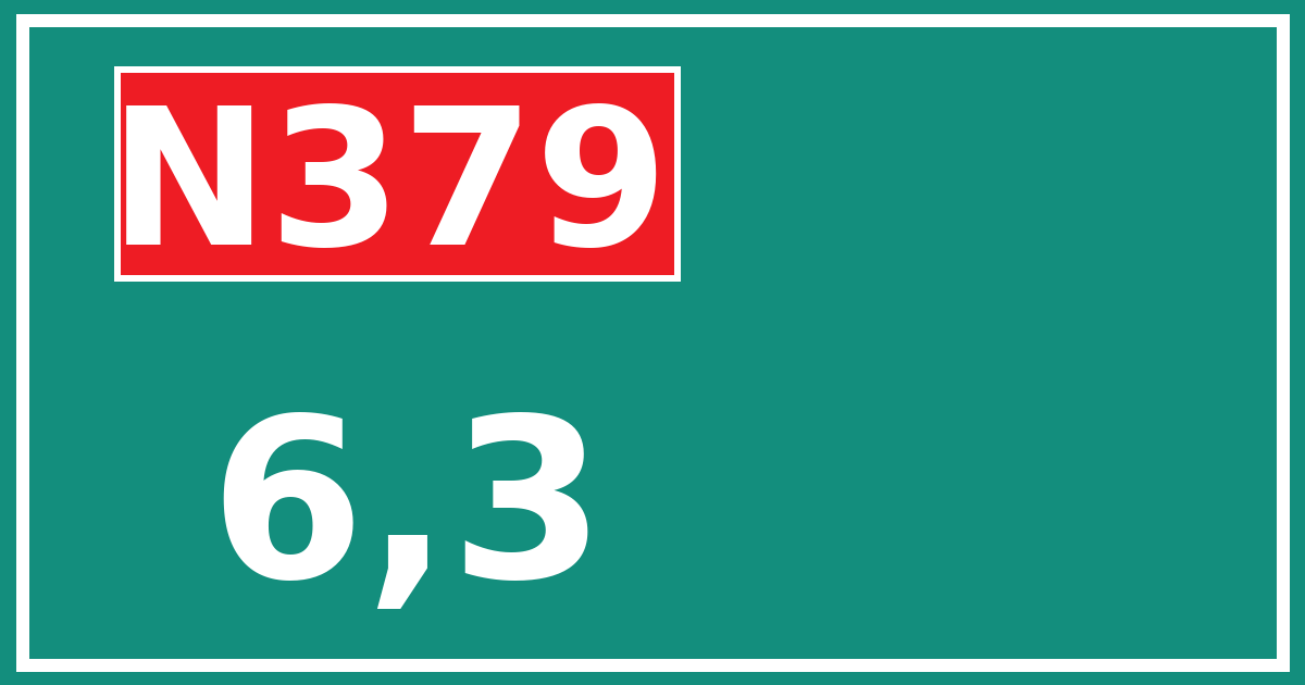 Hectometerbord N379 6,3