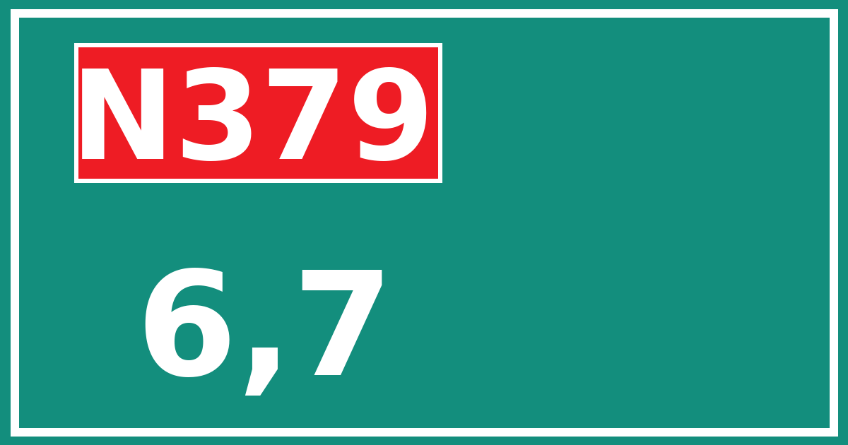 Hectometerbord N379 6,7