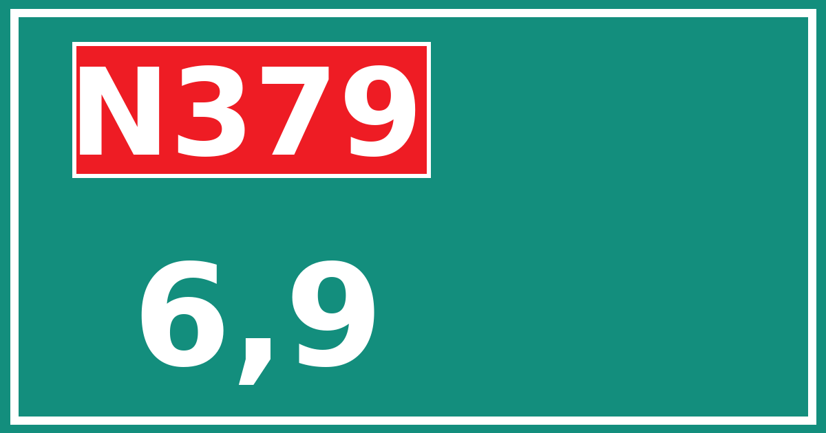 Hectometerbord N379 6,9