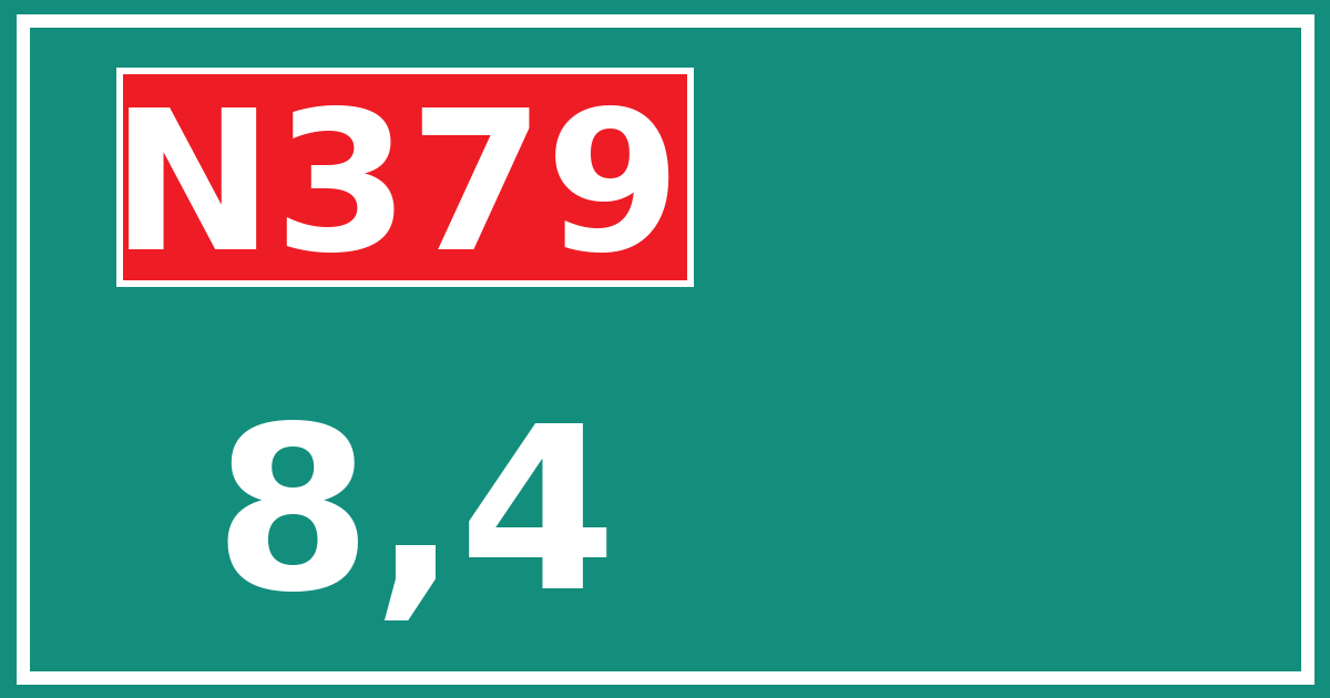Hectometerbord N379 8,4