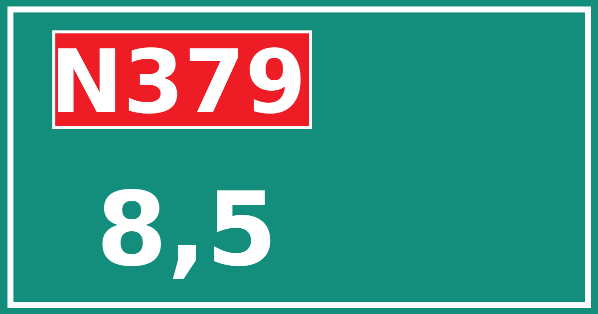 Hectometerbord N379 8,5