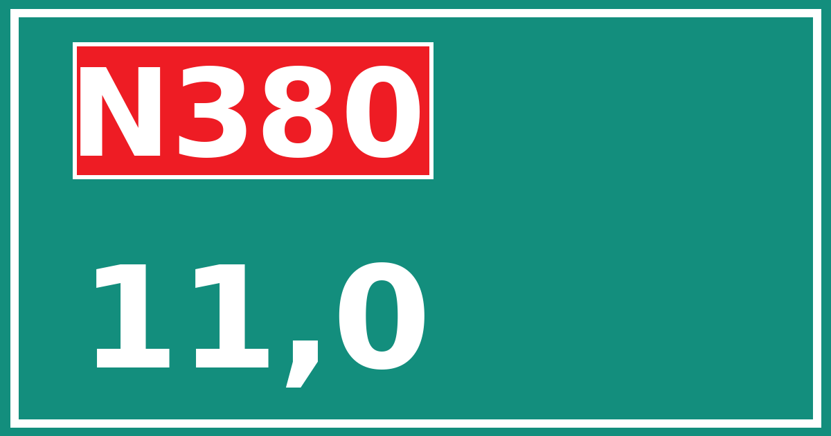 Hectometerbord N380 11,0