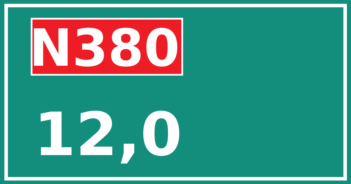 Hectometerbord N380 12,0
