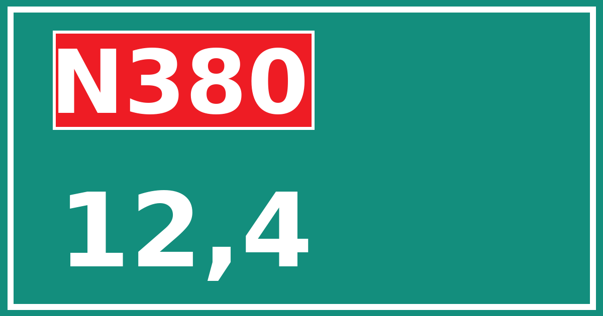 Hectometerbord N380 12,4