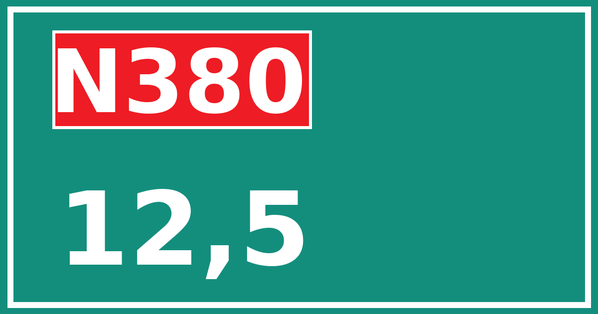 Hectometerbord N380 12,5