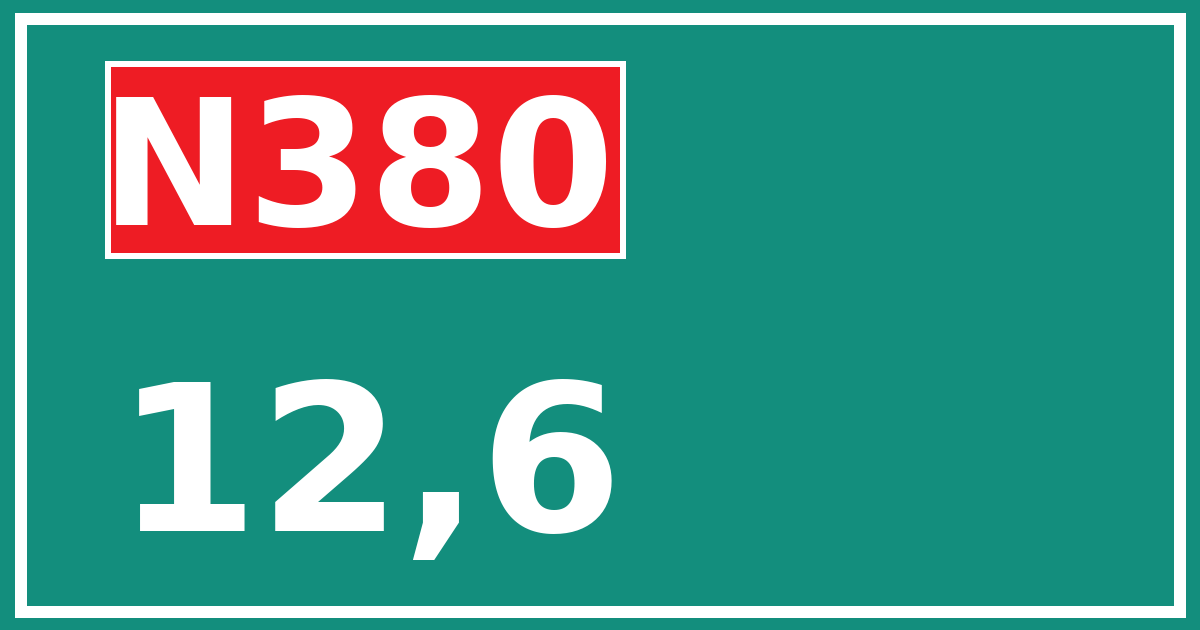 Hectometerbord N380 12,6