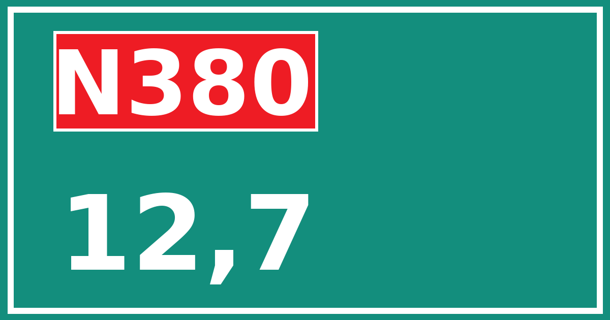 Hectometerbord N380 12,7