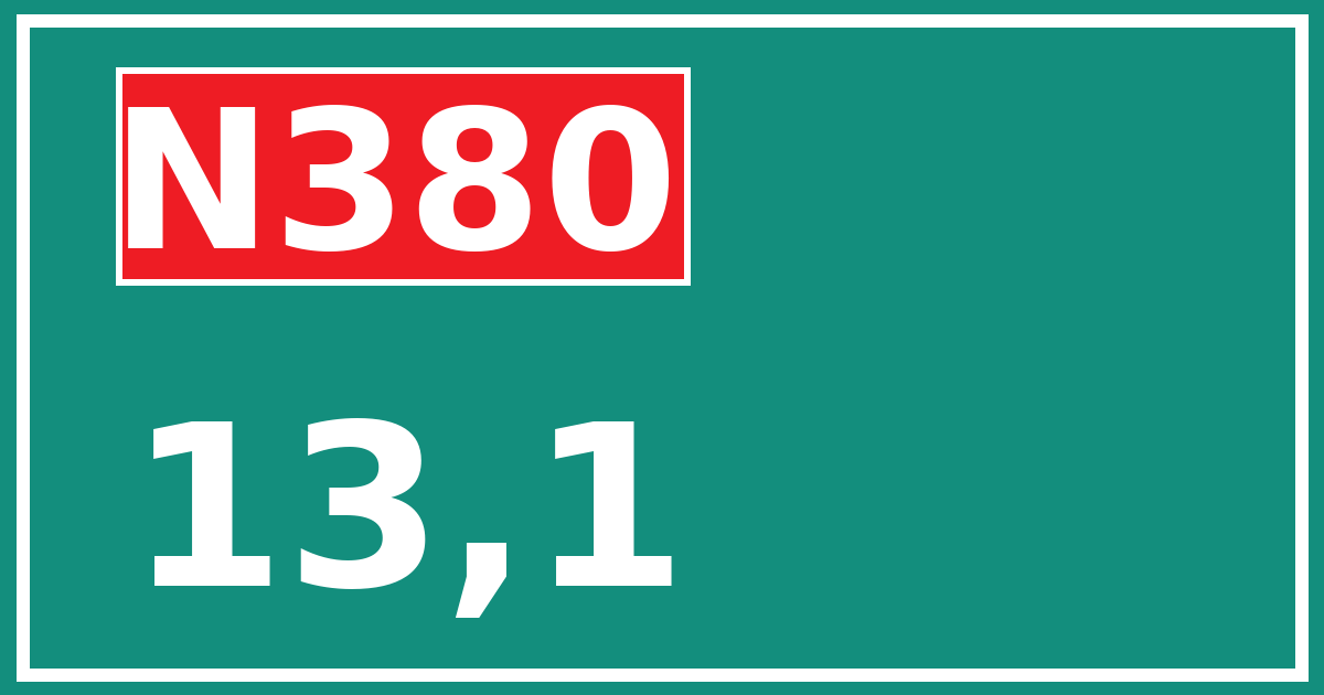 Hectometerbord N380 13,1