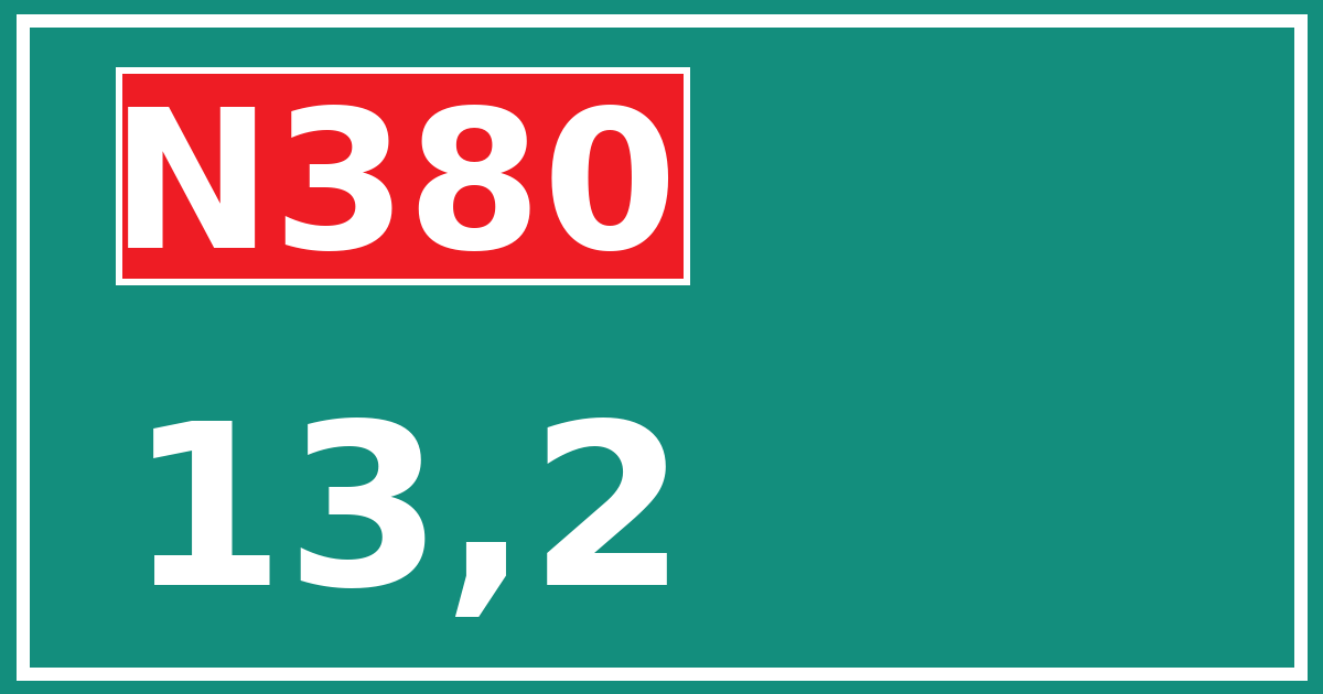 Hectometerbord N380 13,2