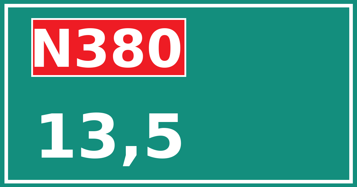Hectometerbord N380 13,5