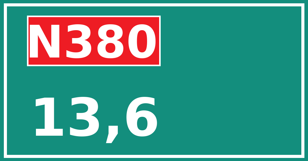 Hectometerbord N380 13,6