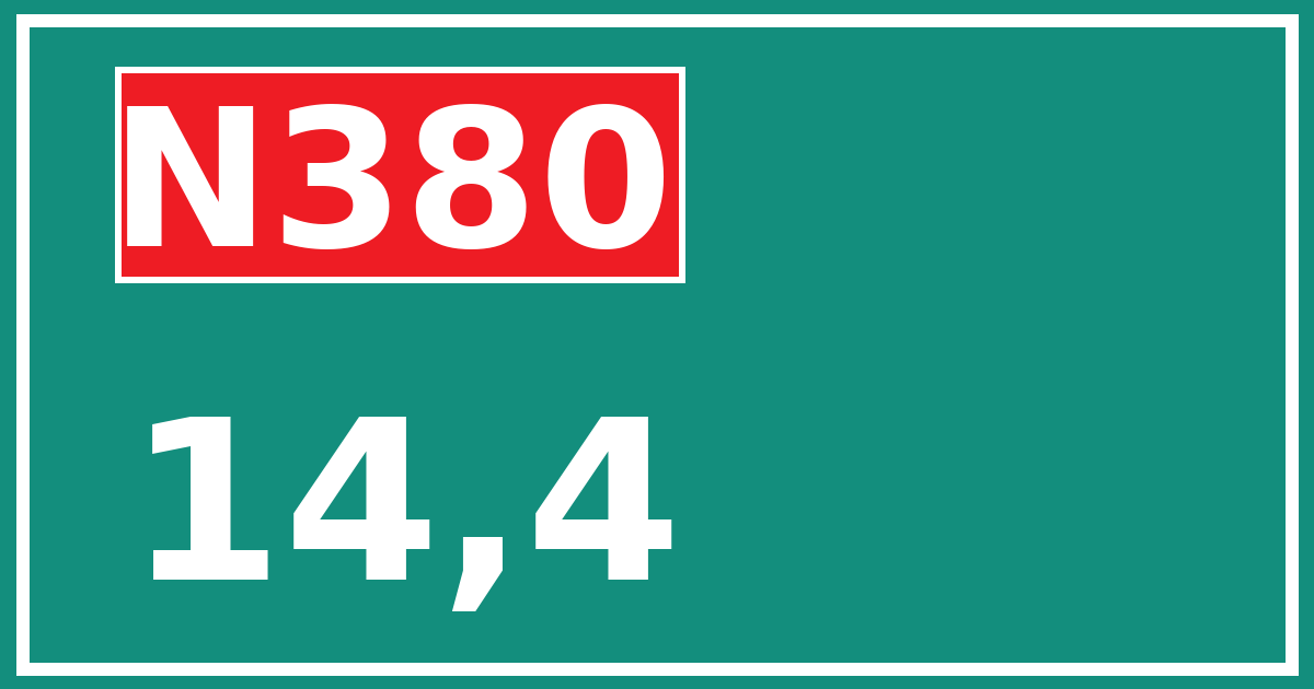 Hectometerbord N380 14,4