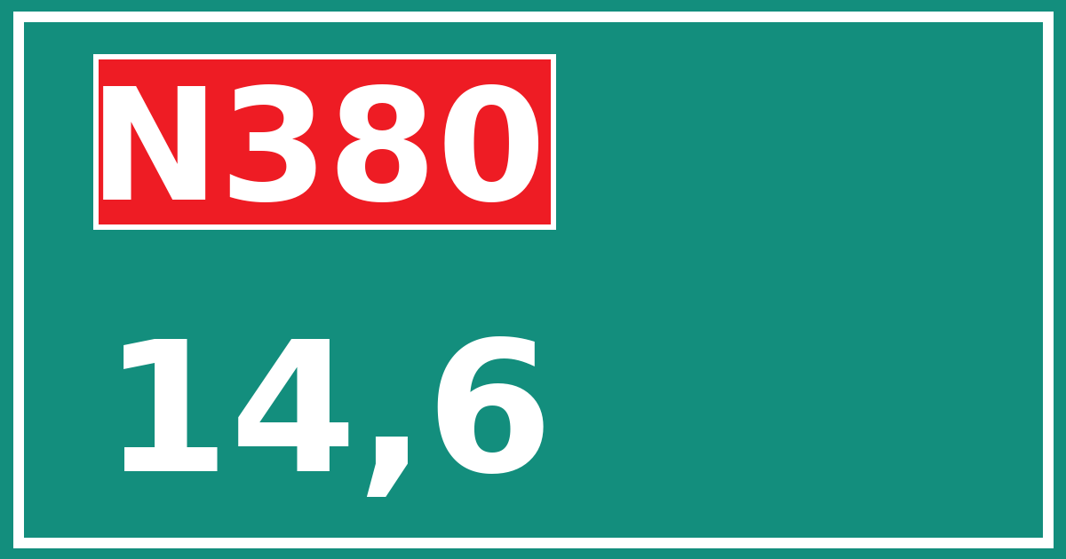 Hectometerbord N380 14,6