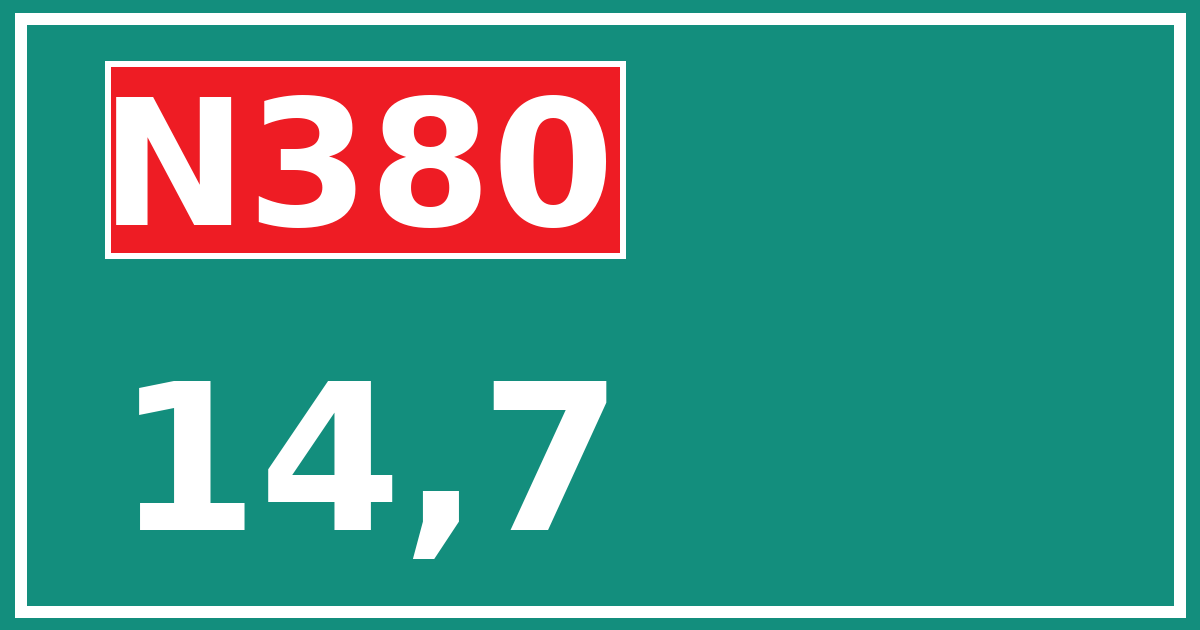 Hectometerbord N380 14,7