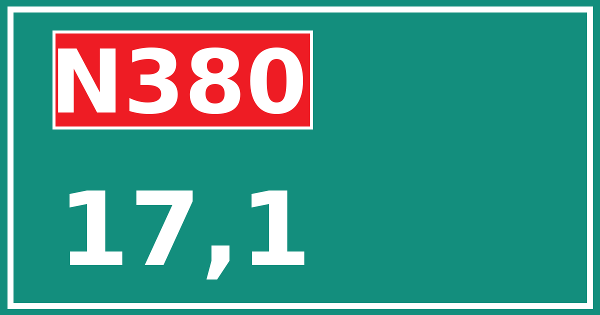 Hectometerbord N380 17,1