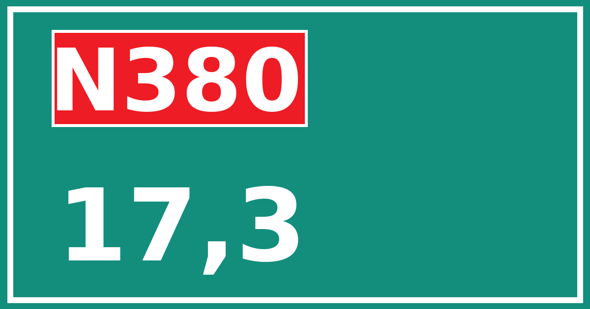 Hectometerbord N380 17,3