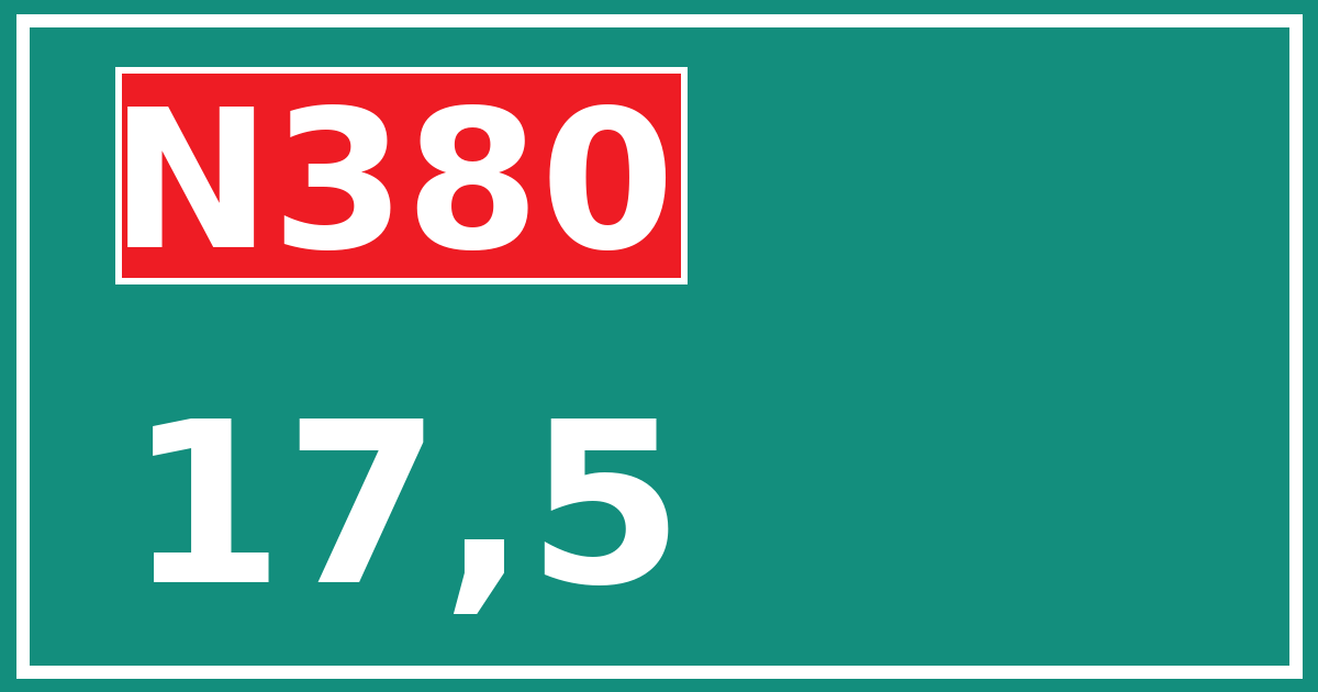 Hectometerbord N380 17,5