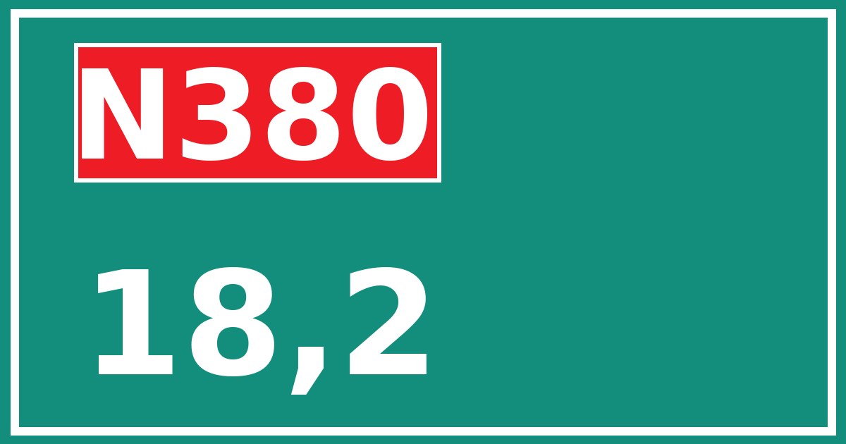 Hectometerbord N380 18,2