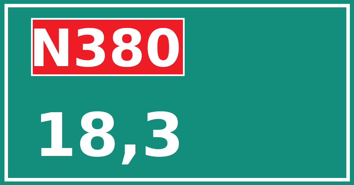 Hectometerbord N380 18,3