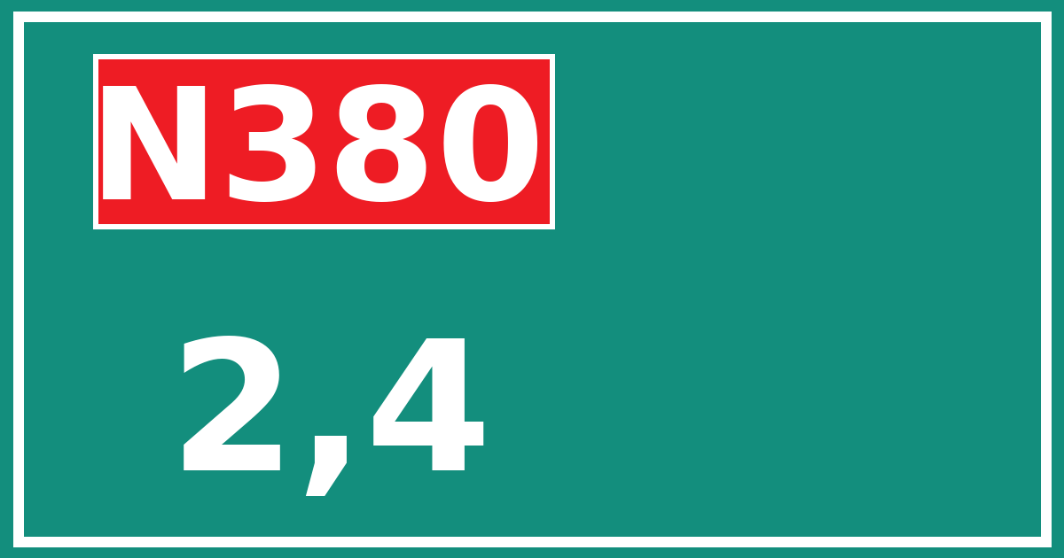 Hectometerbord N380 2,4