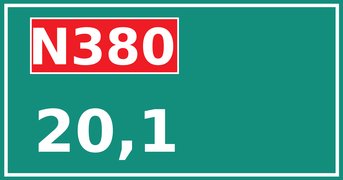 Hectometerbord N380 20,1