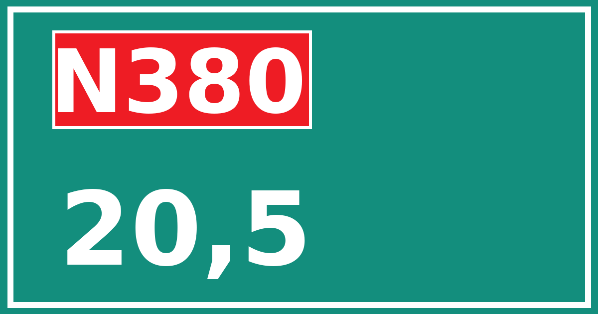 Hectometerbord N380 20,5