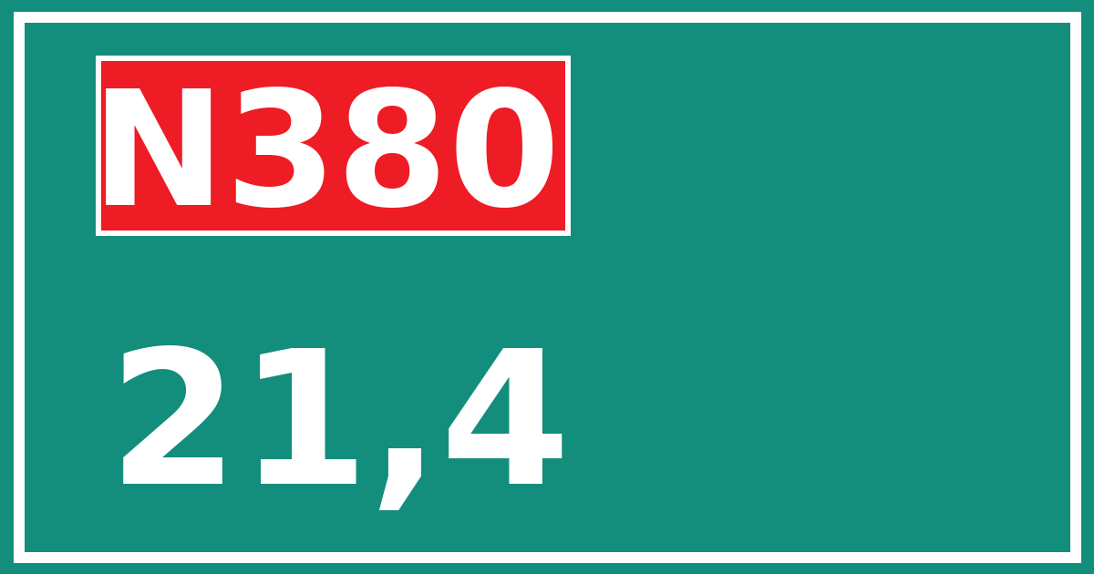 Hectometerbord N380 21,4