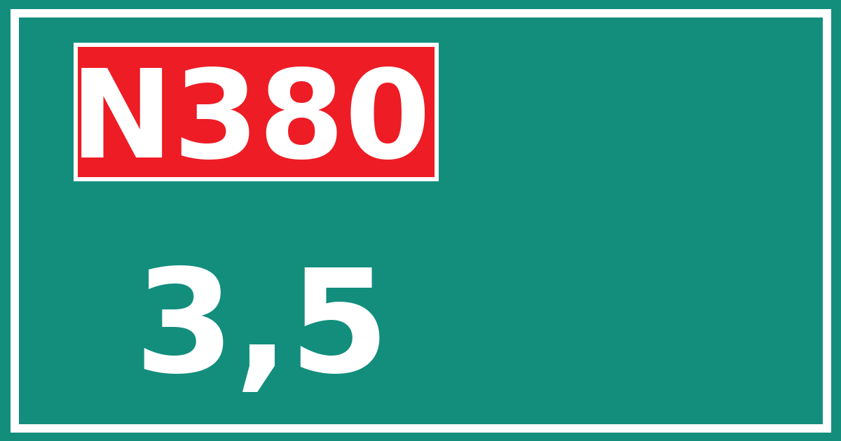 Hectometerbord N380 3,5