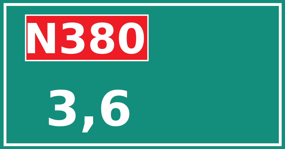 Hectometerbord N380 3,6
