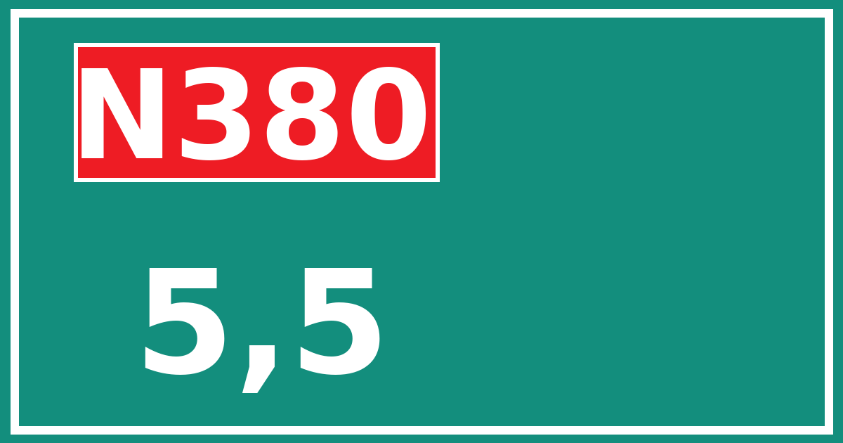 Hectometerbord N380 5,5