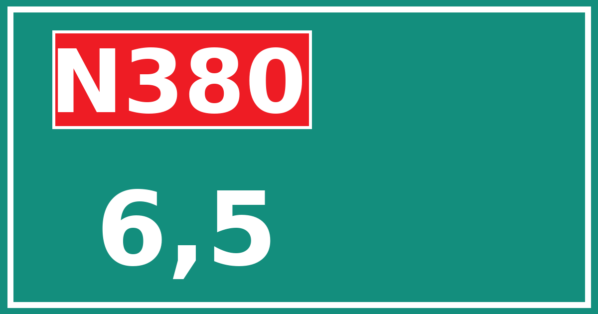 Hectometerbord N380 6,5