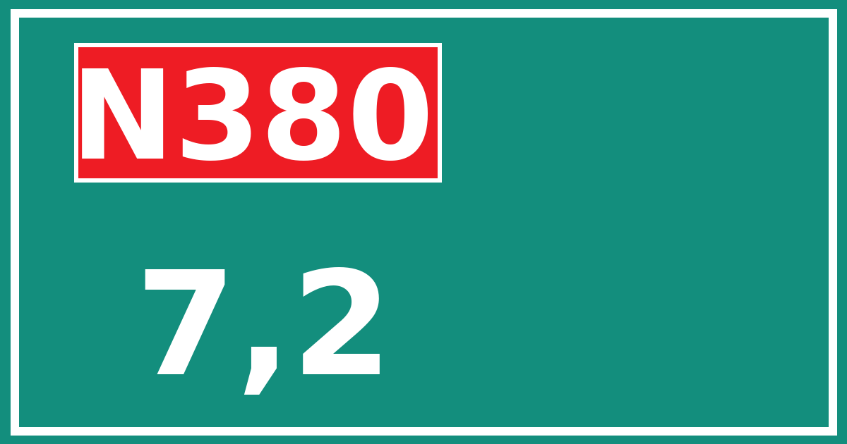 Hectometerbord N380 7,2