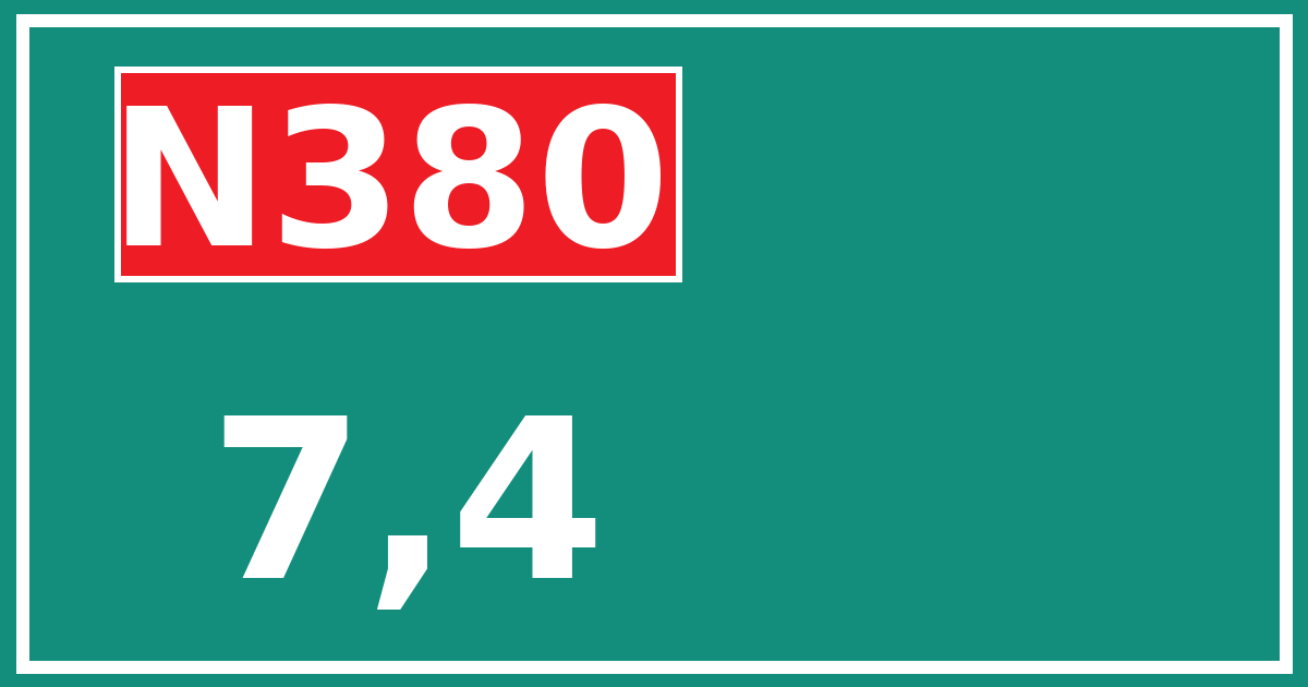 Hectometerbord N380 7,4