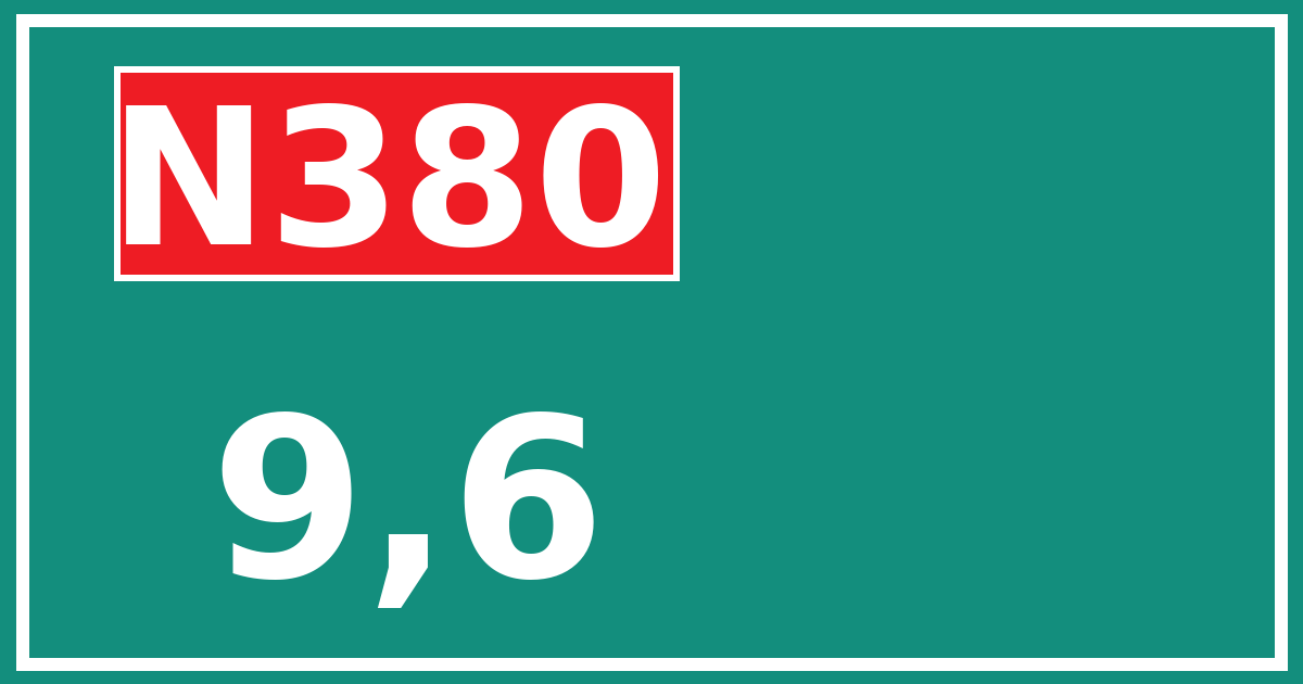 Hectometerbord N380 9,6