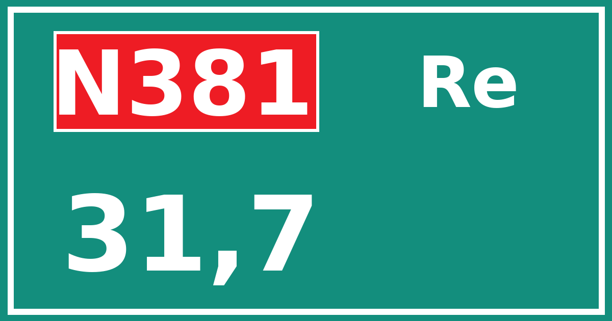 Hectometerbord N381 31,7 zijde Re