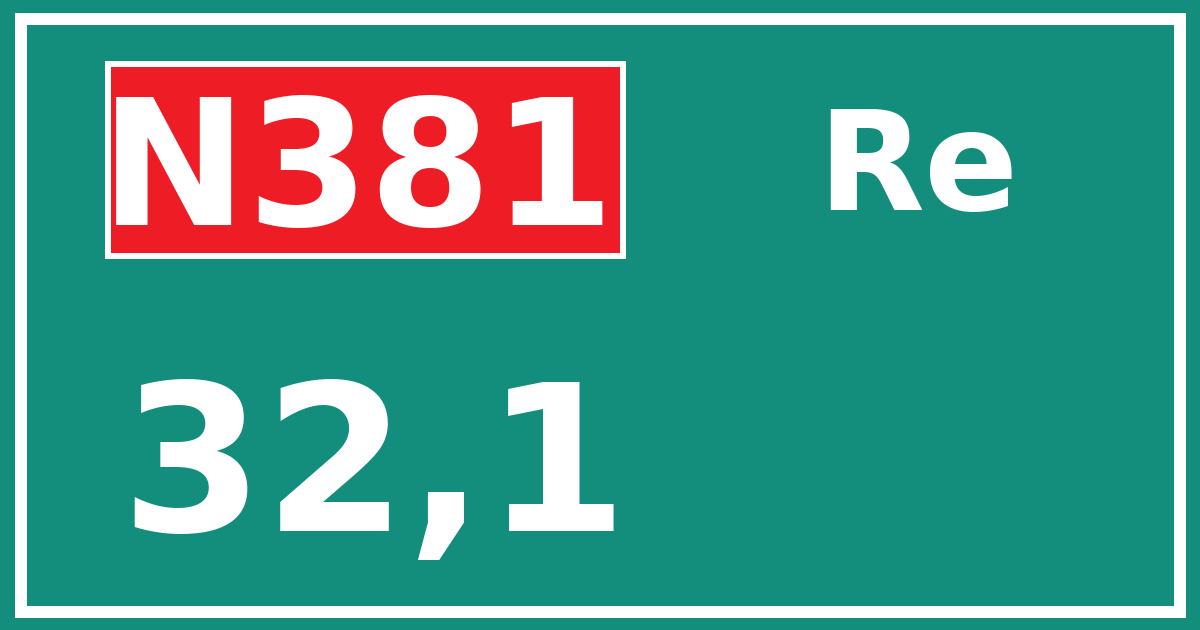 Hectometerbord N381 32,1 zijde Re