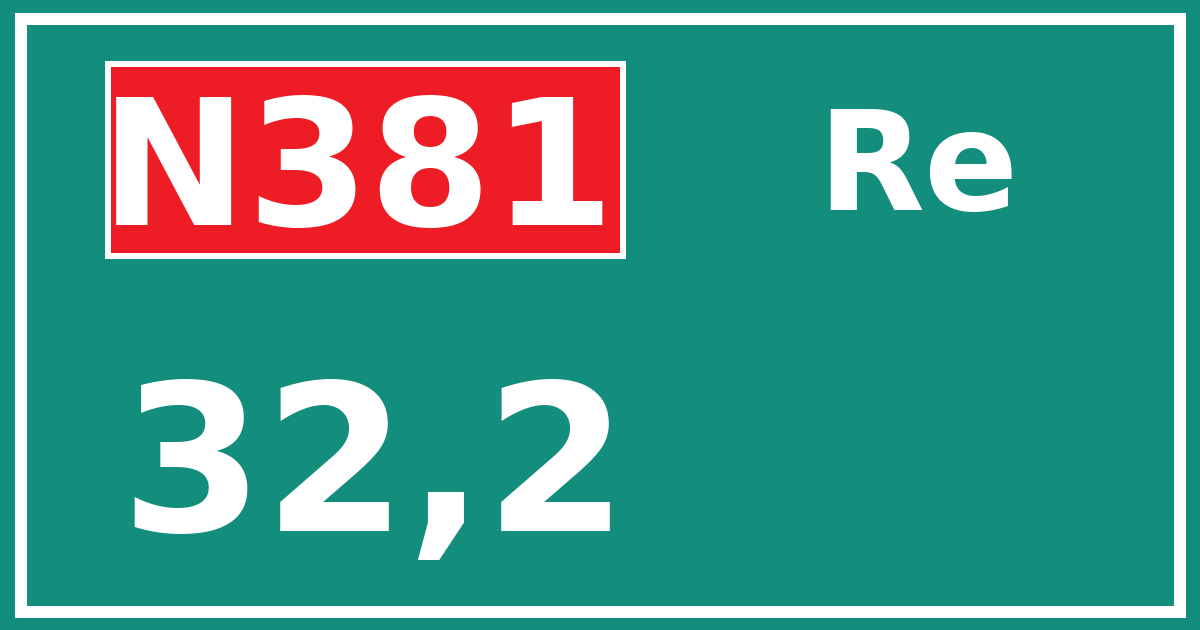 Hectometerbord N381 32,2 zijde Re