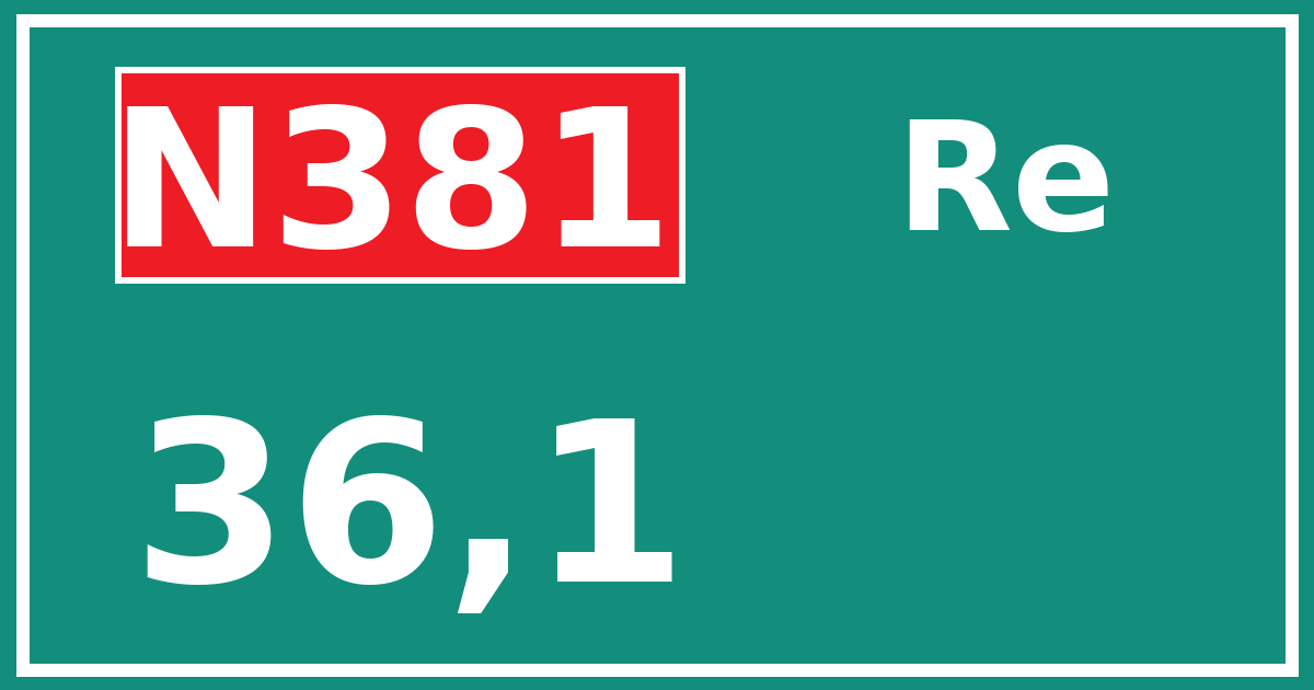 Hectometerbord N381 36,1 zijde Re