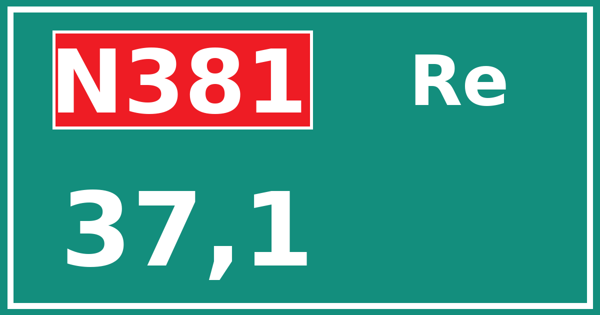 Hectometerbord N381 37,1 zijde Re
