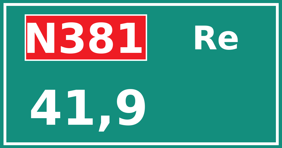 Hectometerbord N381 41,9 zijde Re
